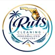 Ruth's Cleaning & Personalized Services badge: Florida map, palm trees, and a house roof